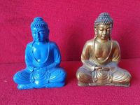 Buddha - blue & Gold -resin